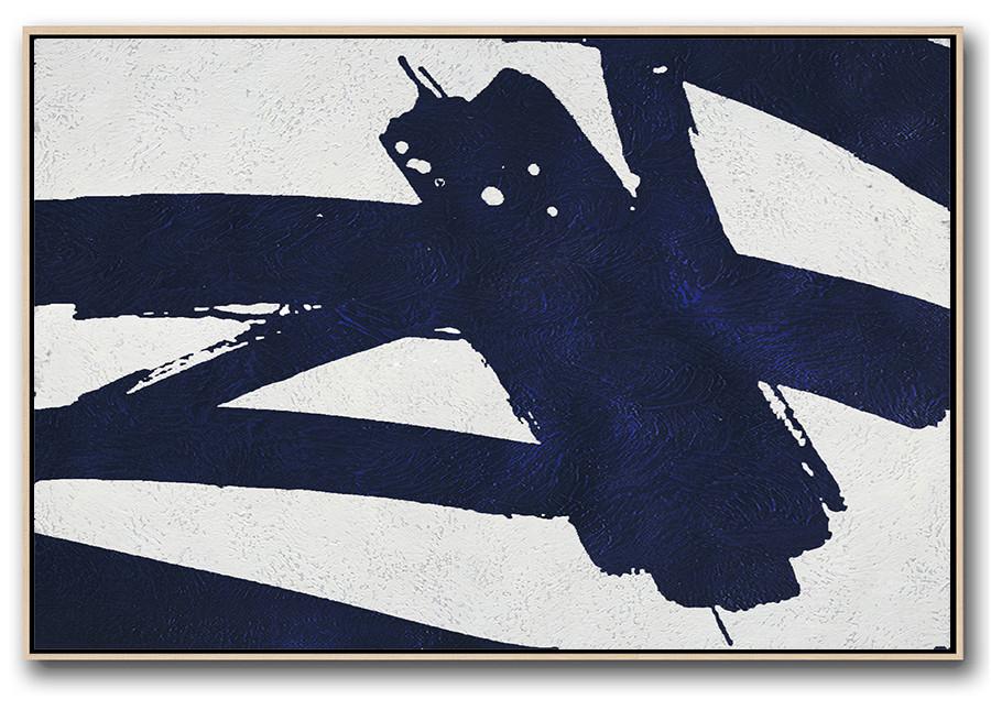 Horizontal Navy Blue Minimal Art #NV184C - Click Image to Close